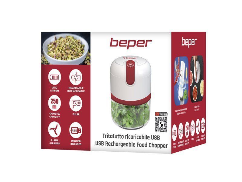 Beper - Tocător de alimente re&icirc;ncărcabil prin USB
